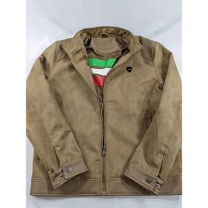 BV‎ Clothing Suede Brown Tan Leather Jacket Motorcycle Style Women's Medium